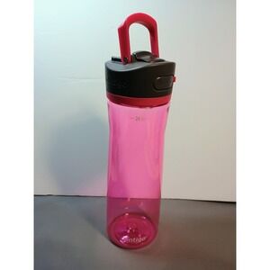 Contigo Ashland Autospout Water Bottle 24oz Pink Translucent Pop Up Lid No Straw